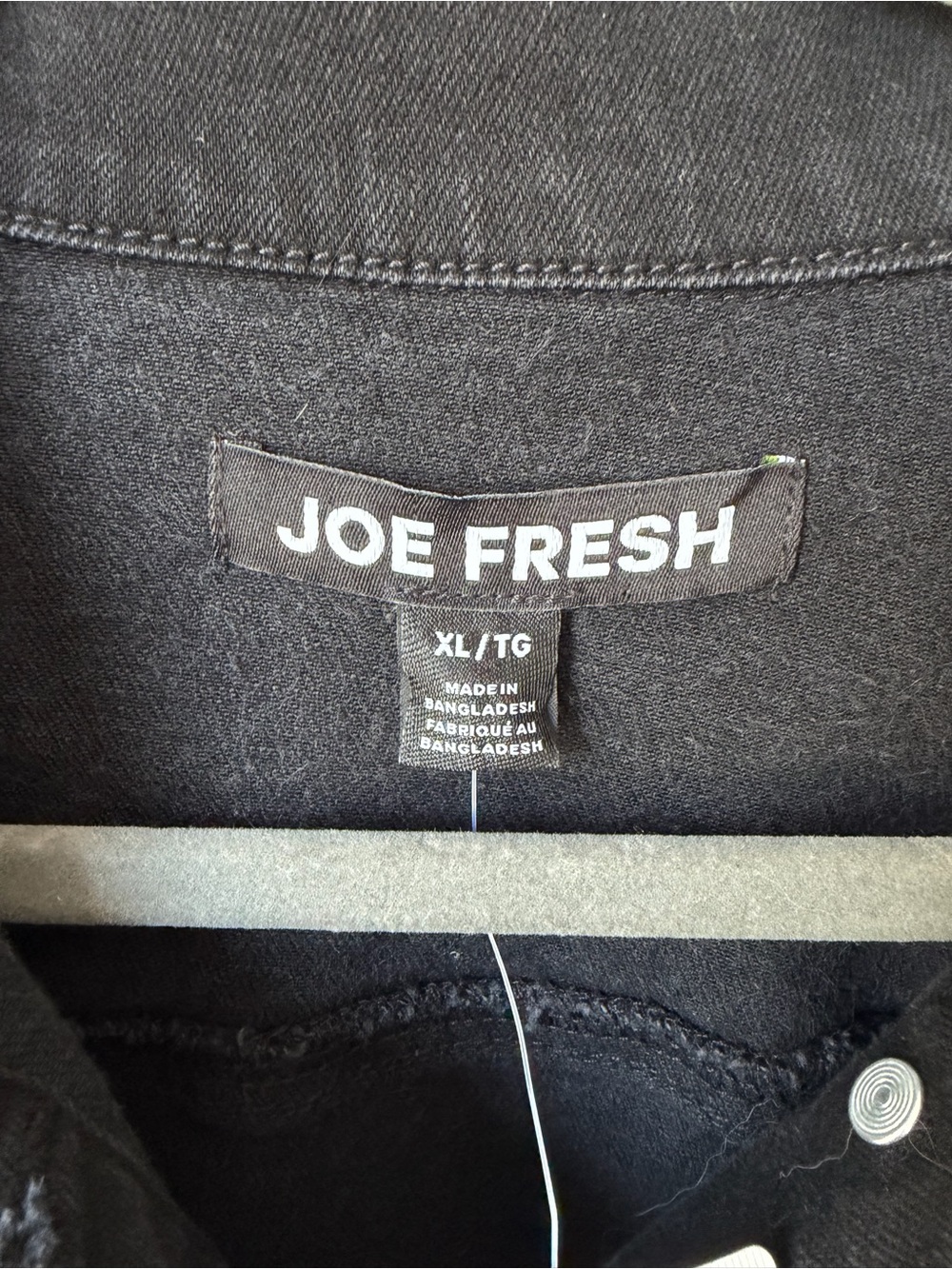 NWT Joe Fresh Black Denim Jacket - Button Front. XL. Retails $39+ tax - Picture 5 of 5